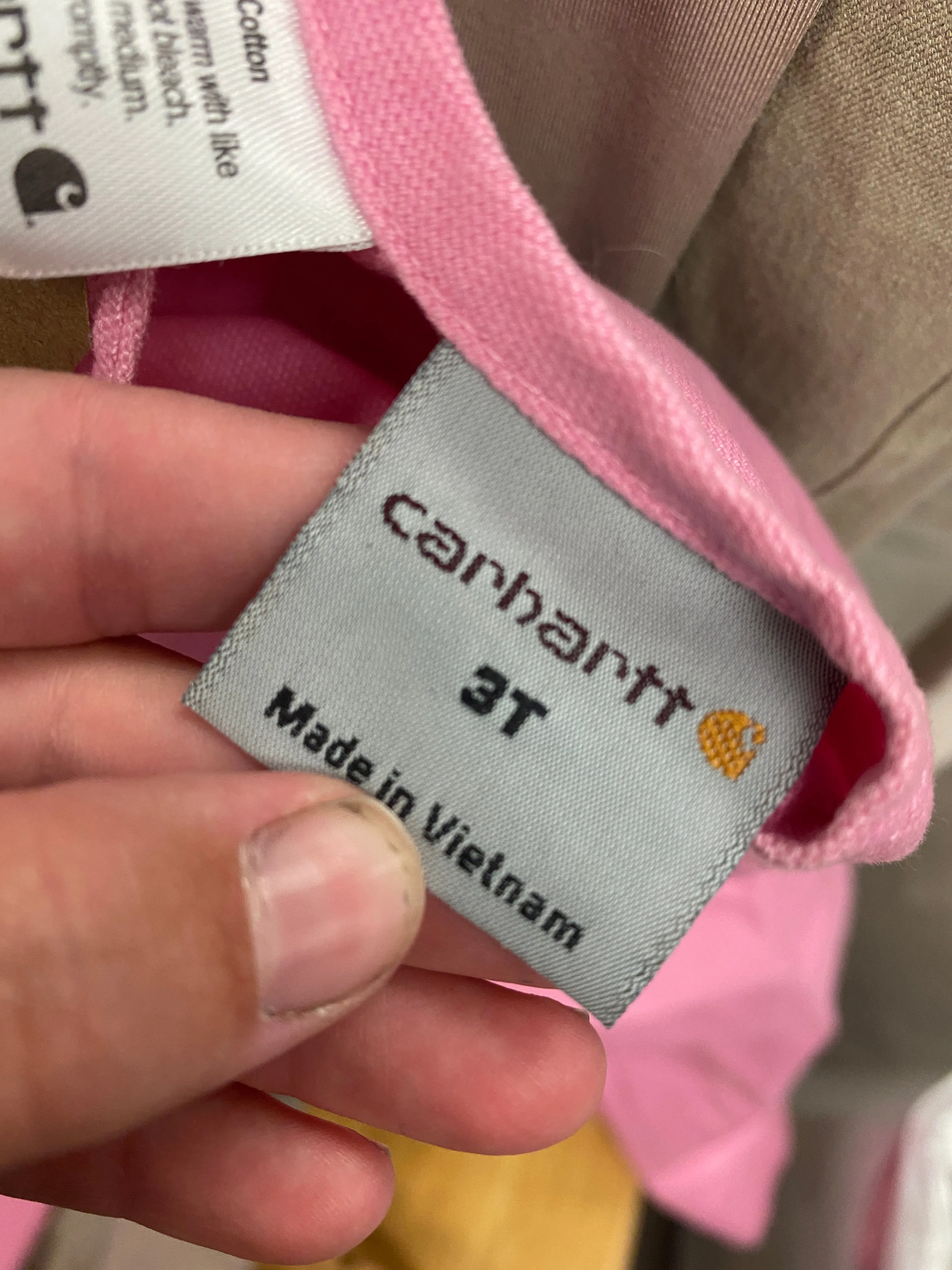 3T Pink Carhartt Overalls