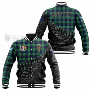 Abercrombie Crest Tartan Baseball Jacket with New Zealand Silver Fern Half Style