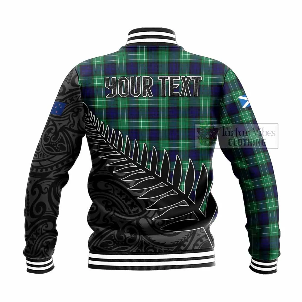 Abercrombie Crest Tartan Baseball Jacket with New Zealand Silver Fern Half Style