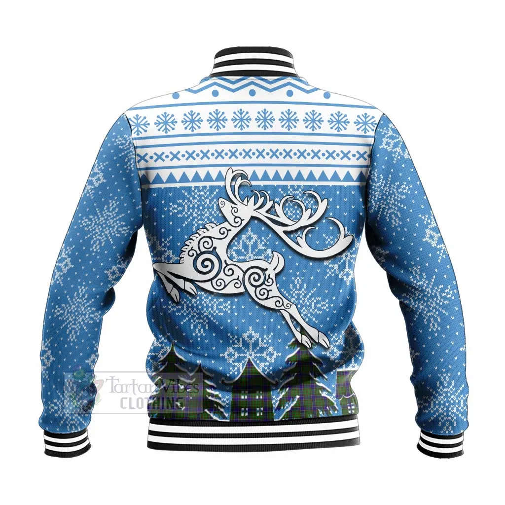 Adam Clan Christmas Baseball Jacket Celtic Reindeer Style