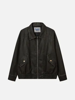 Aelfric Eden Vintage Washed Faux Leather Jacket