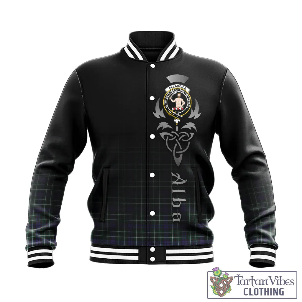 Allardice Tartan Baseball Jacket Featuring Alba Gu Brath Family Crest Celtic Inspired