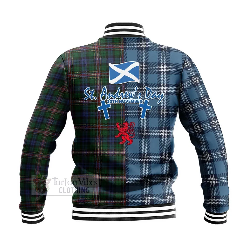 Allison Tartan Baseball Jacket Happy St. Andrew's Day Half Tartan Style