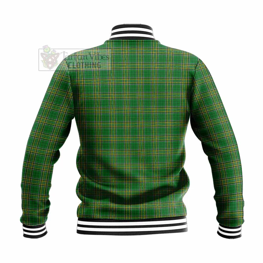 Amory Irish Clan Tartan Baseball Jacket with Coat of Arms