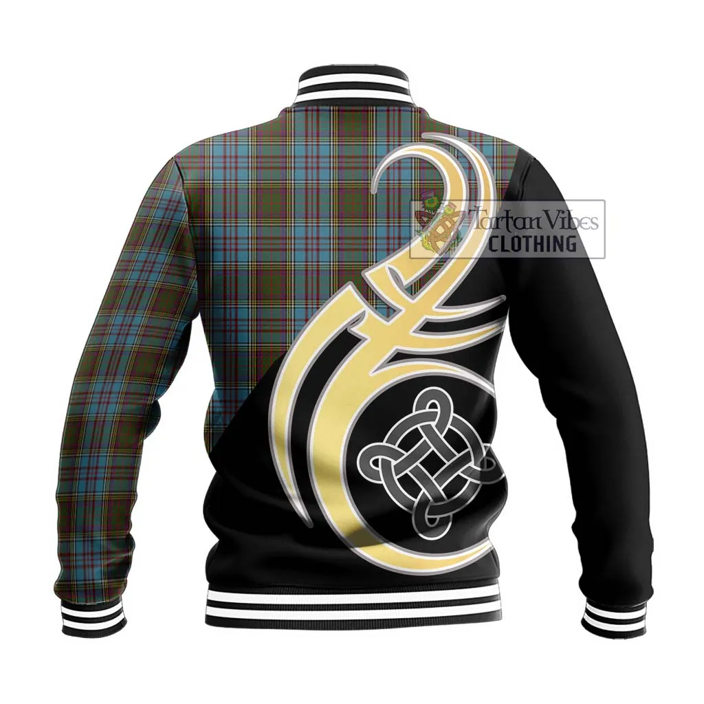 Anderson Tartan Baseball Jacket with Family Crest and Celtic Symbol Style