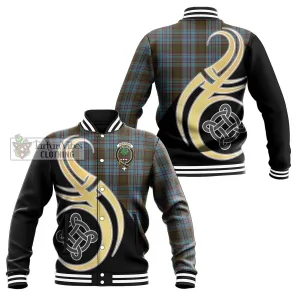 Anderson Tartan Baseball Jacket with Family Crest and Celtic Symbol Style