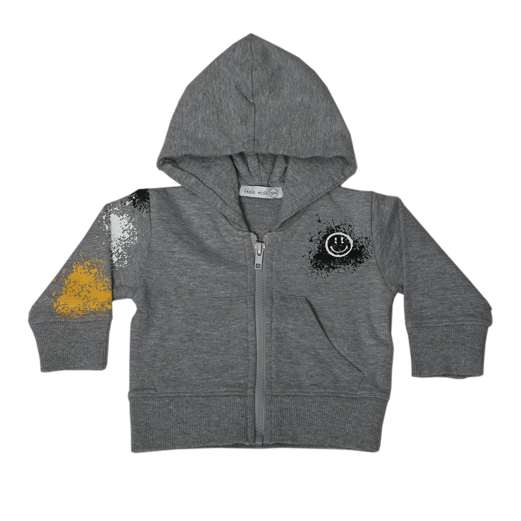 Baby Zip Hoodie - Happy Graffiti Black