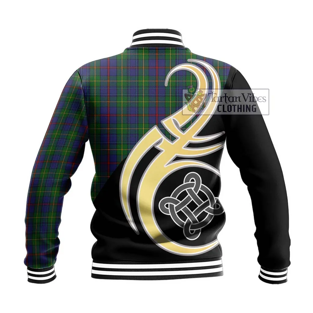 Bailey Tartan Baseball Jacket with Family Crest and Celtic Symbol Style