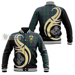 Bailey Tartan Baseball Jacket with Family Crest and Celtic Symbol Style