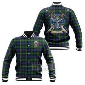 Baillie (Bailey) Tartan Baseball Jacket with Family Crest Celtic Skull Style