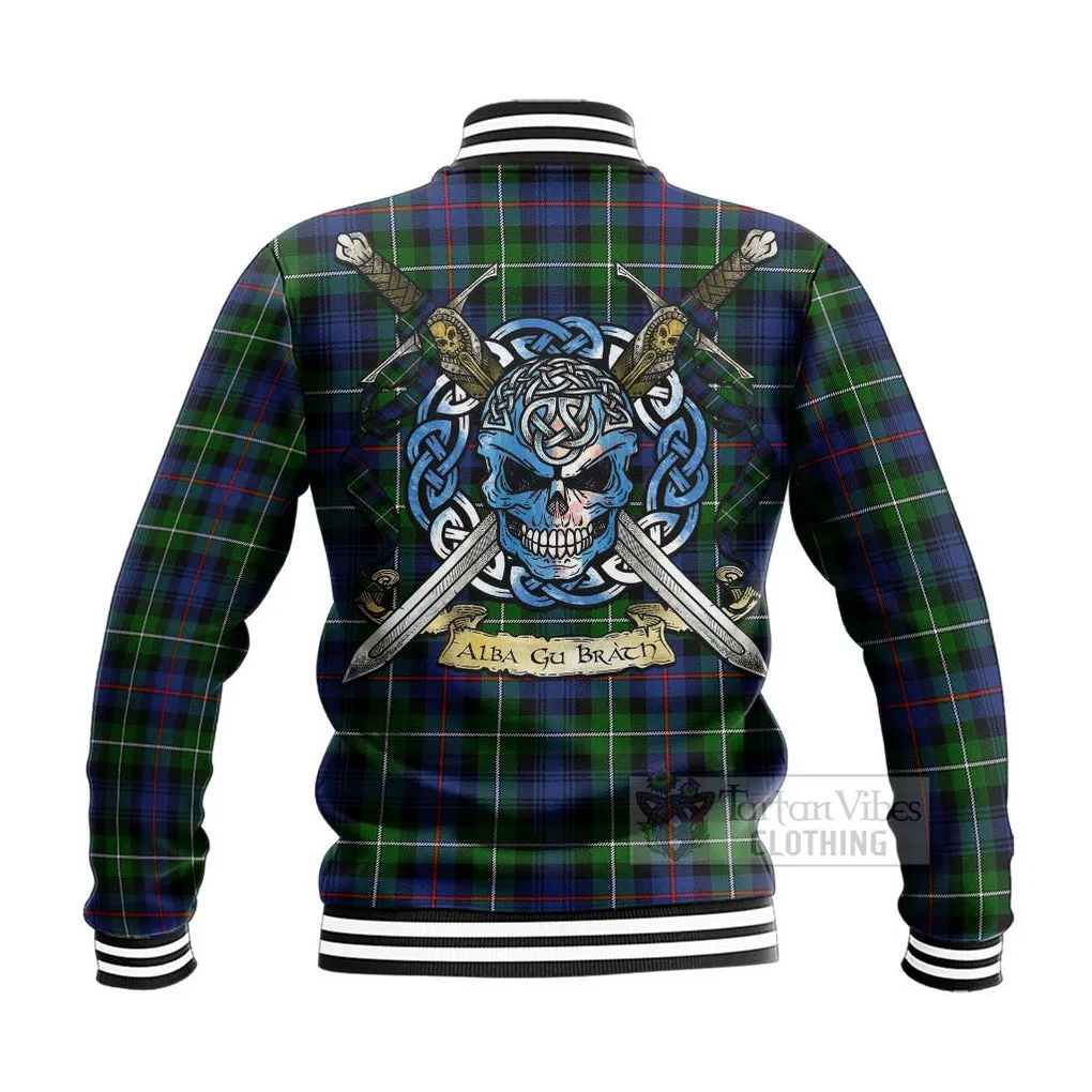 Baillie (Bailey) Tartan Baseball Jacket with Family Crest Celtic Skull Style