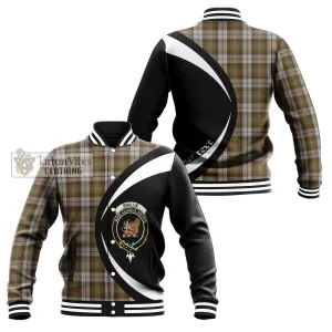 Baillie Dress Tartan Baseball Jacket with Family Crest Circle Style