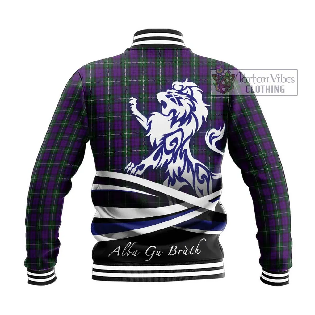 Baillie Highland Society Tartan Baseball Jacket with Alba Gu Brath Regal Lion Emblem