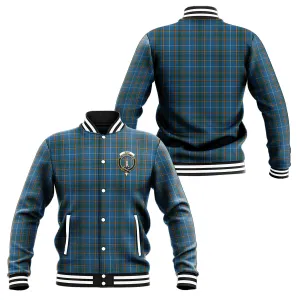 Bain Tartan Baseball Jacket with Family Crest