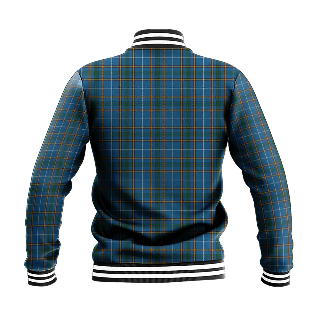 Bain Tartan Baseball Jacket with Family Crest