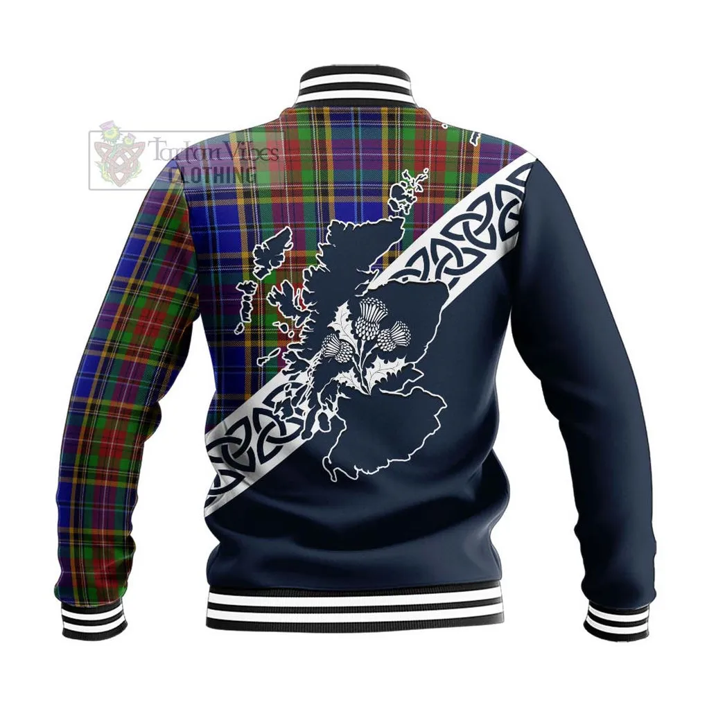 Beattie (Beatty) Tartan Baseball Jacket Featuring Thistle and Scotland Map