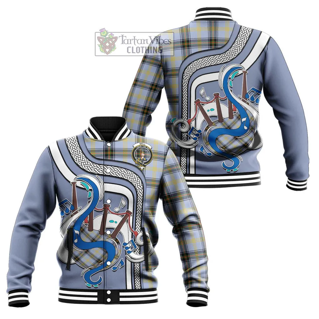 Bell Tartan Baseball Jacket with Epic Bagpipe Style