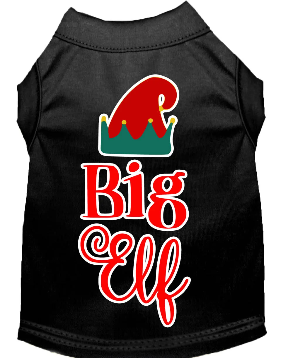 Big Elf Screen Print Dog Shirt Black Xl