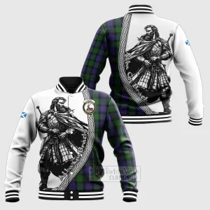 Blair Tartan Clan Crest Baseball Jacket with Highlander Warrior Celtic Style