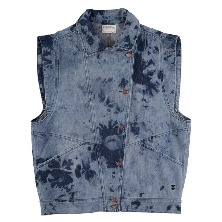 Blue Tie Dye Denim Waistcoat