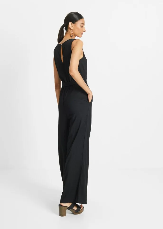 Bodyflirt jersey jumpsuit, black