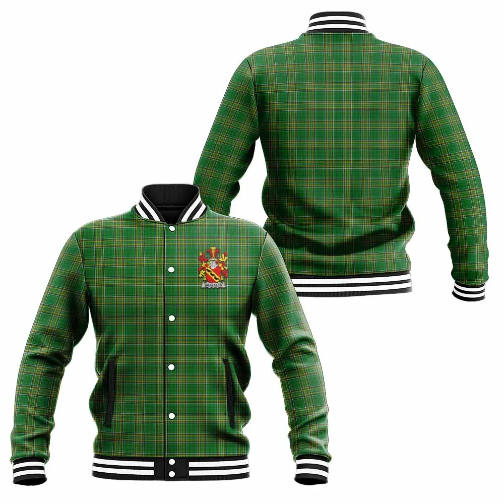 Brabazon Irish Clan Tartan Baseball Jacket with Coat of Arms