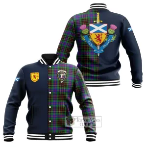 Brodie Hunting Modern Tartan Baseball Jacket Alba with Scottish Lion Royal Arm Half Style