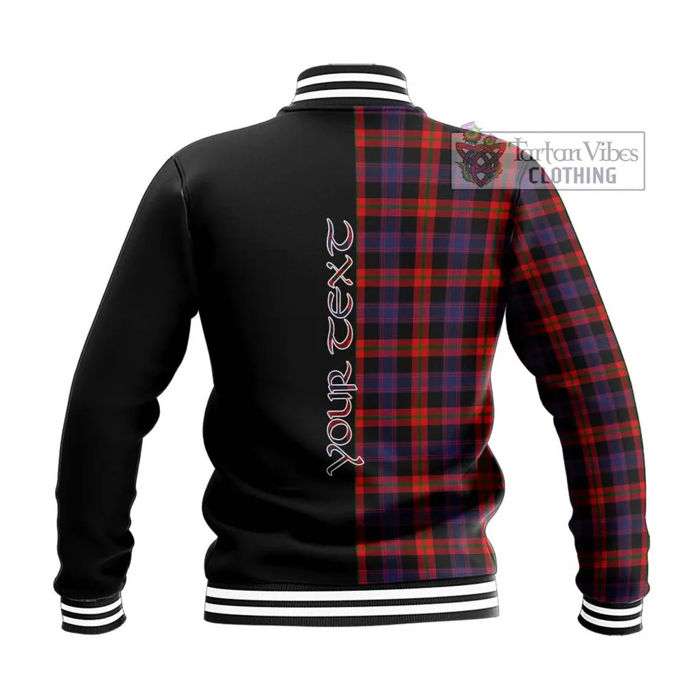 Broun Modern Tartan Baseball Jacket with Family Crest and Half Of Me Style