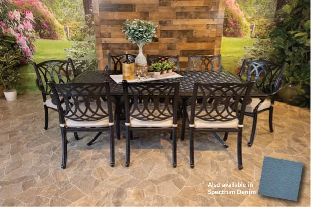 CHELSEA 9 PIECE DINING SET - 46" x 86" Weave Dining Table and 8 Chairs