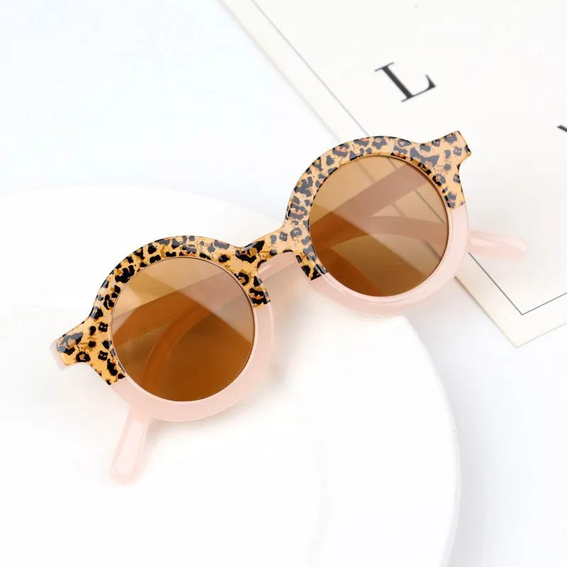 Children's Fashion Round Leopard Print Patchwork Shades