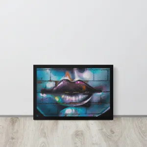 Colorful Graffiti Lips Framed poster