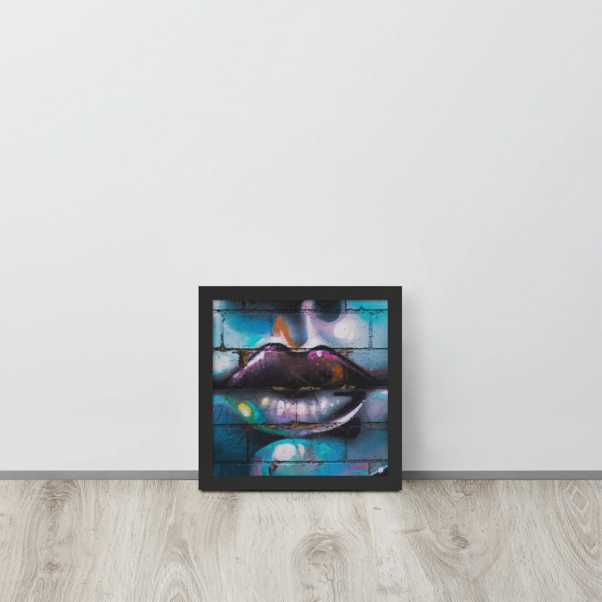 Colorful Graffiti Lips Framed poster