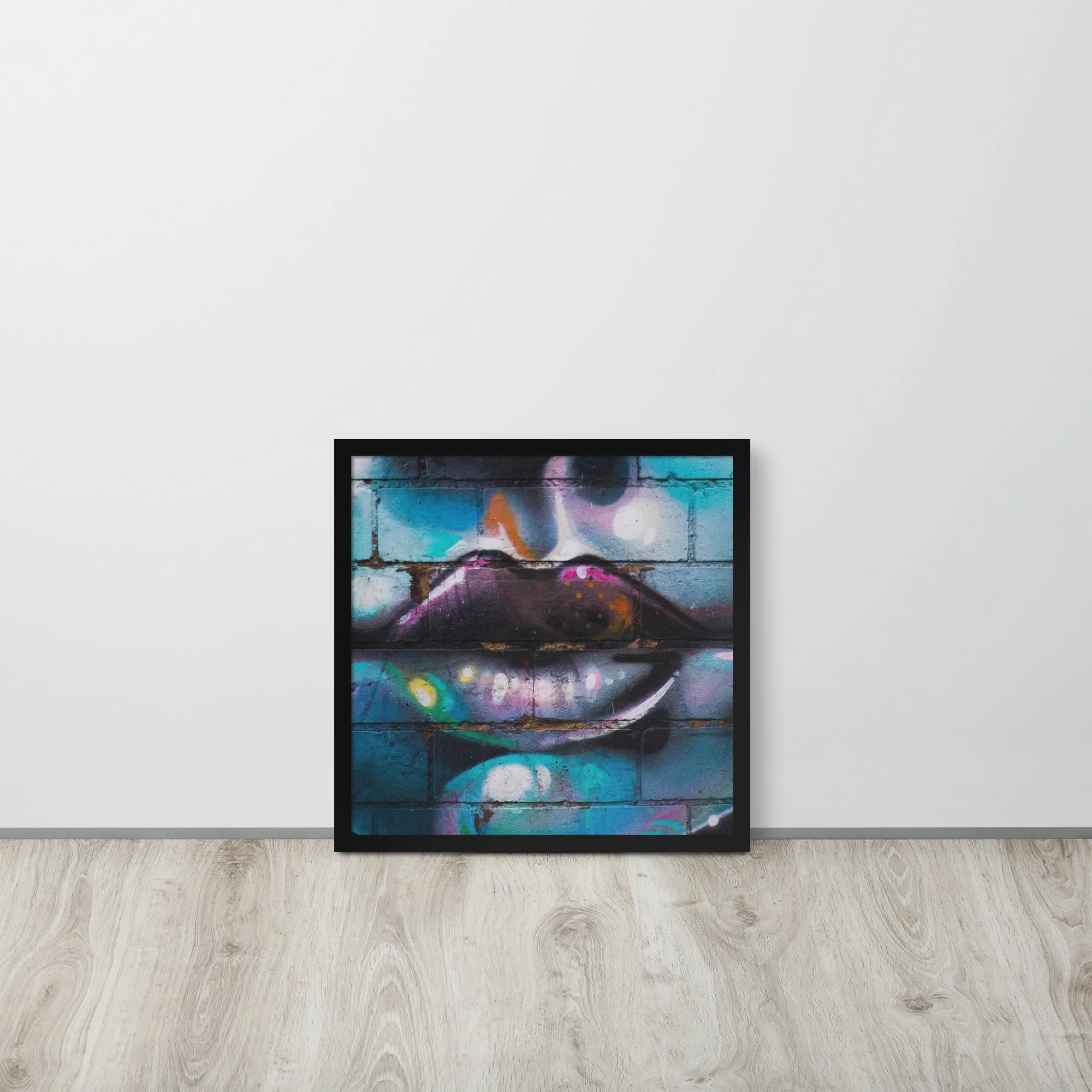 Colorful Graffiti Lips Framed poster