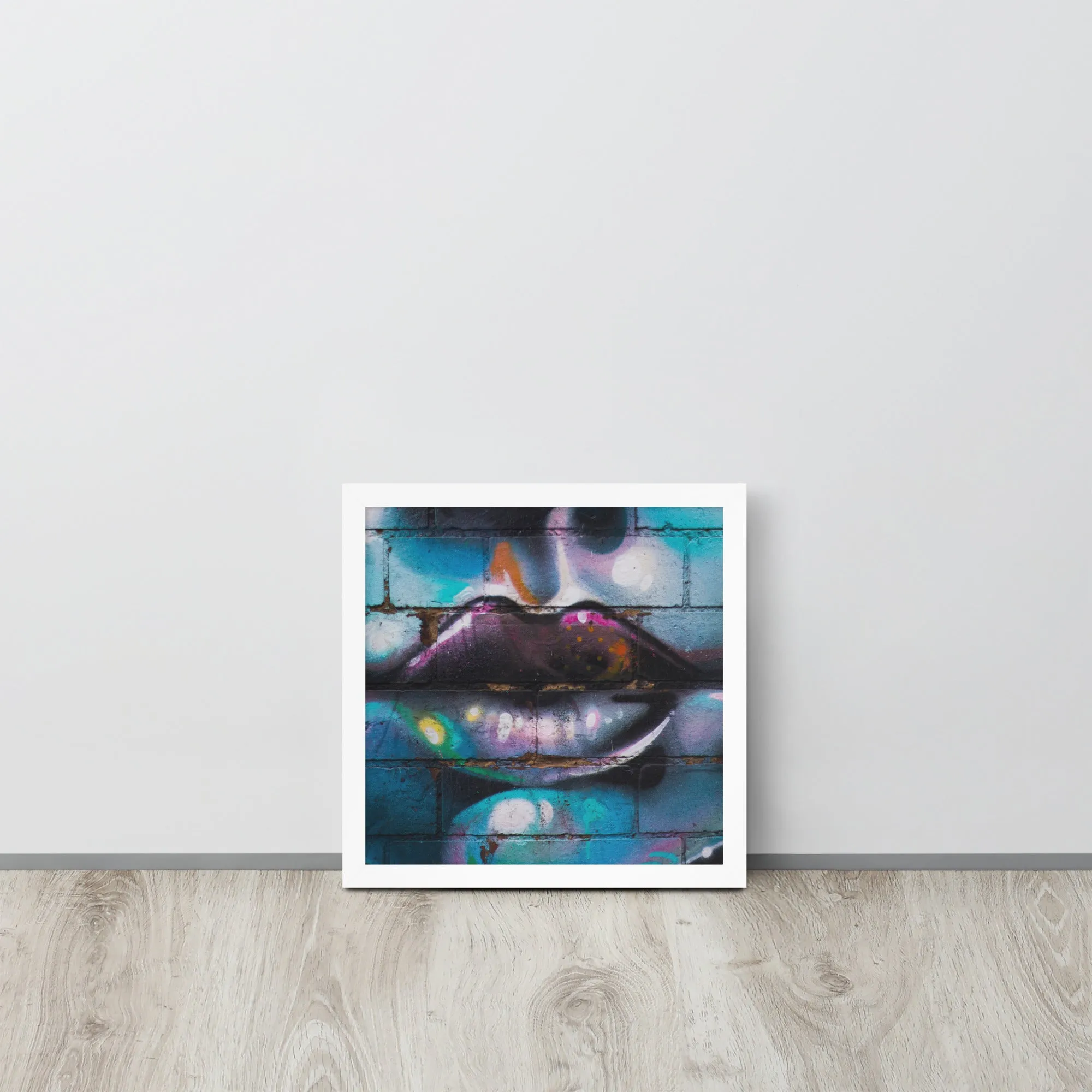 Colorful Graffiti Lips Framed poster