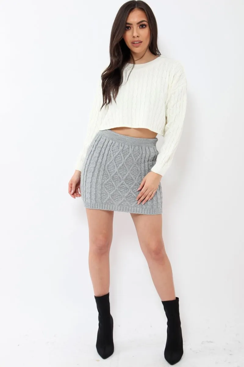 Cream Cable Knit Cropped Jumper - Georgie