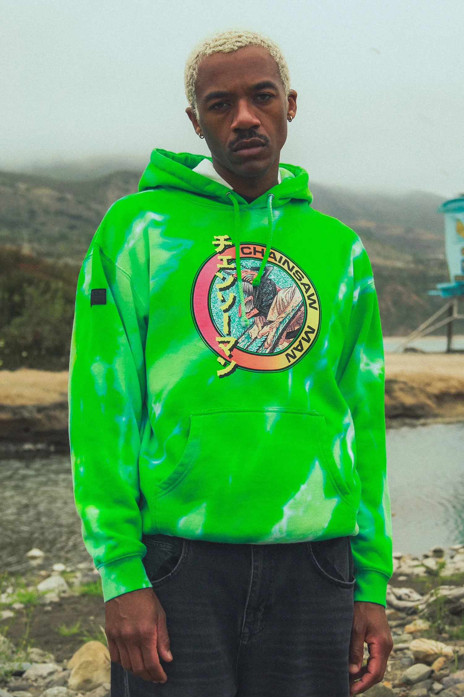 CSM Tiger Stripe Tie Dye Hoodie - Green Tiger