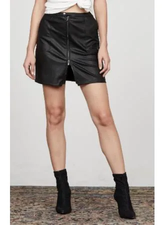 David Lerner - Zip Front Cargo Skirt Black