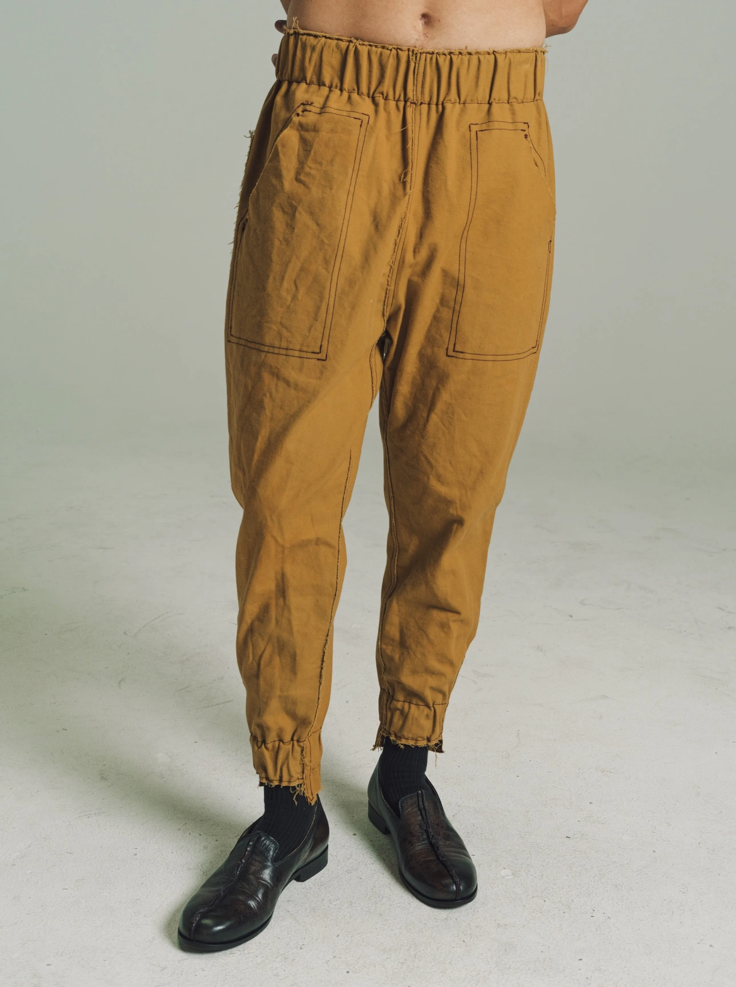 Elastic Hem Sweatpants in Brushed Canvas