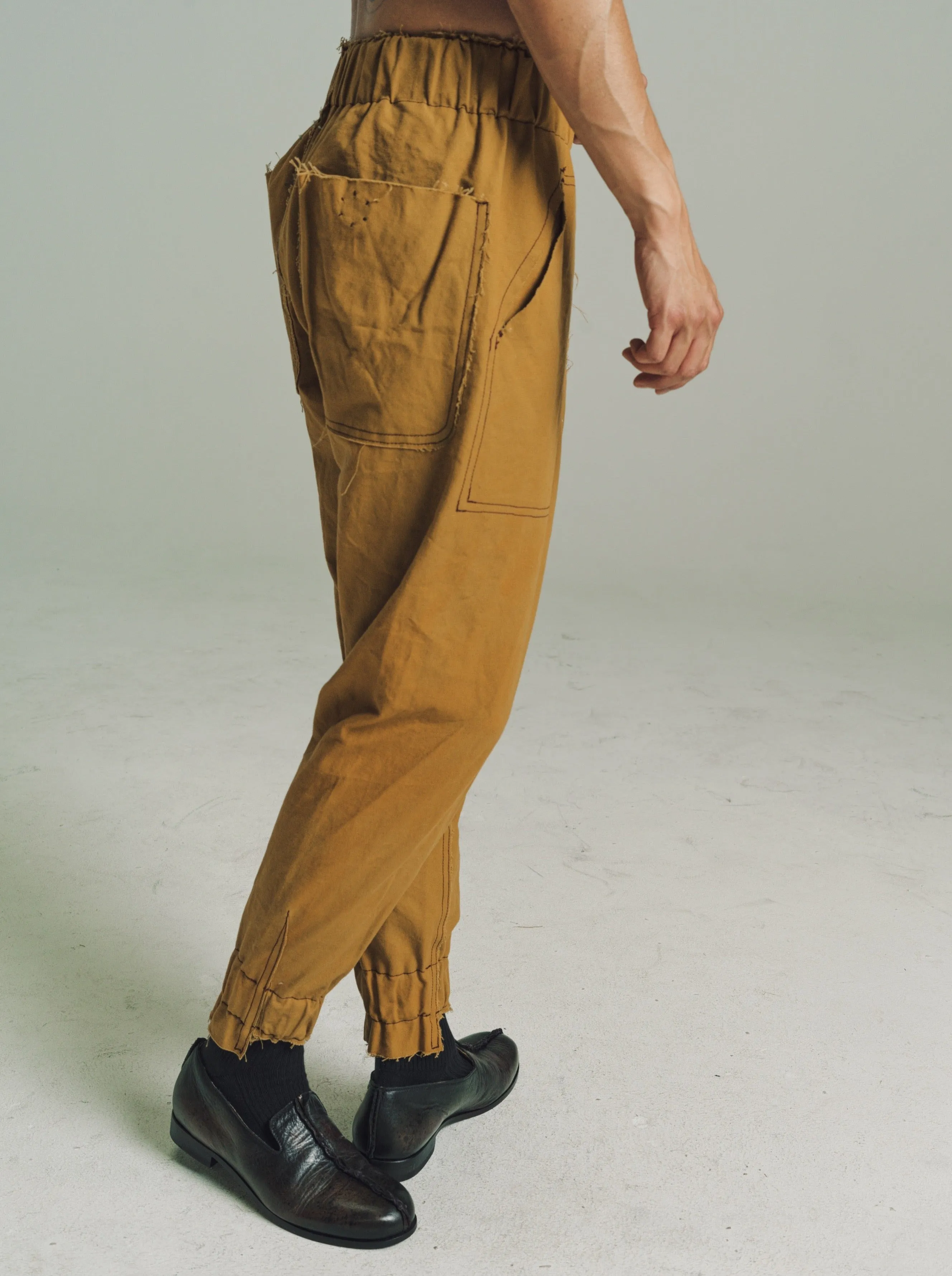 Elastic Hem Sweatpants in Brushed Canvas