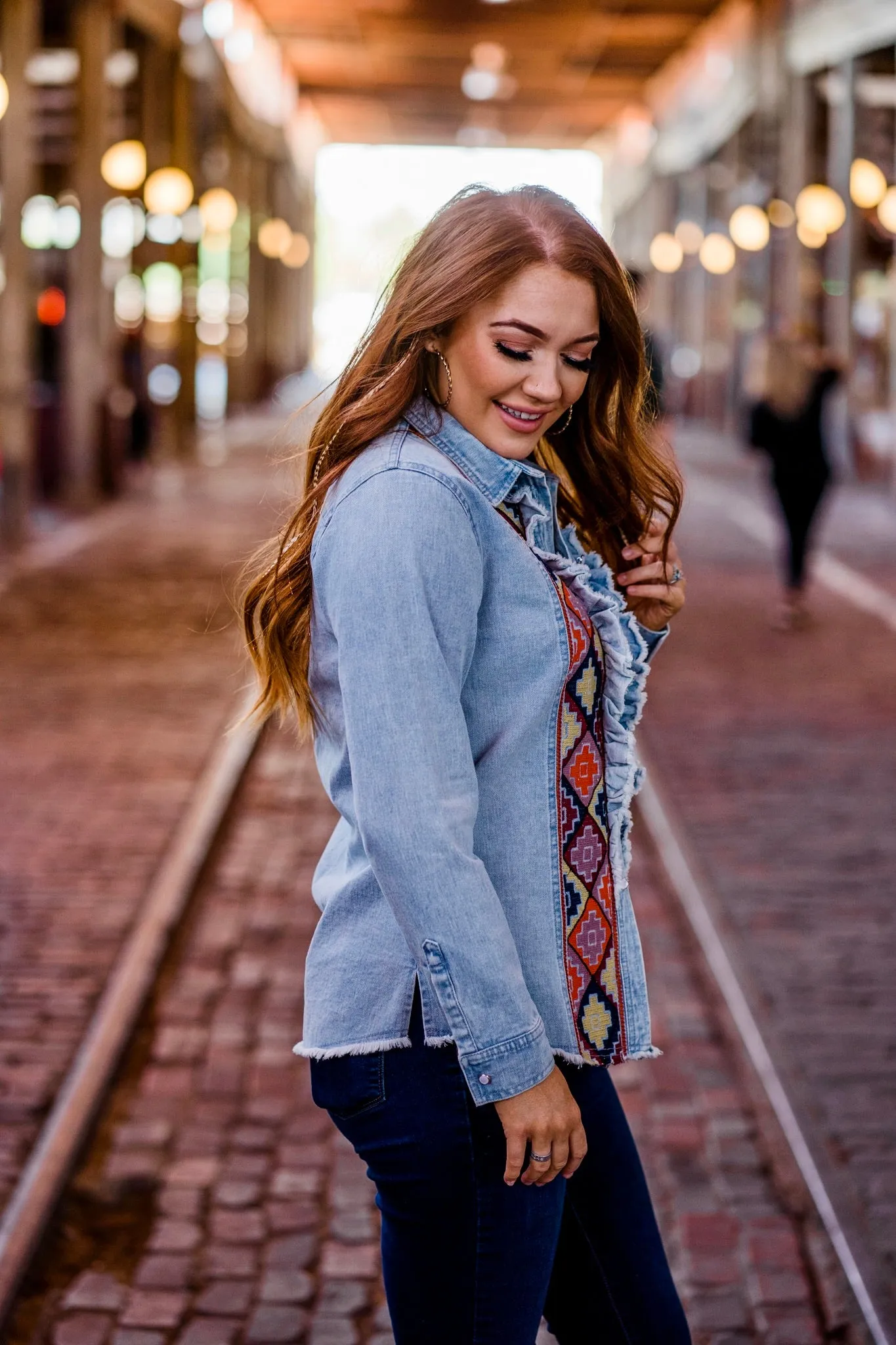 Embroidered Denim Shirt