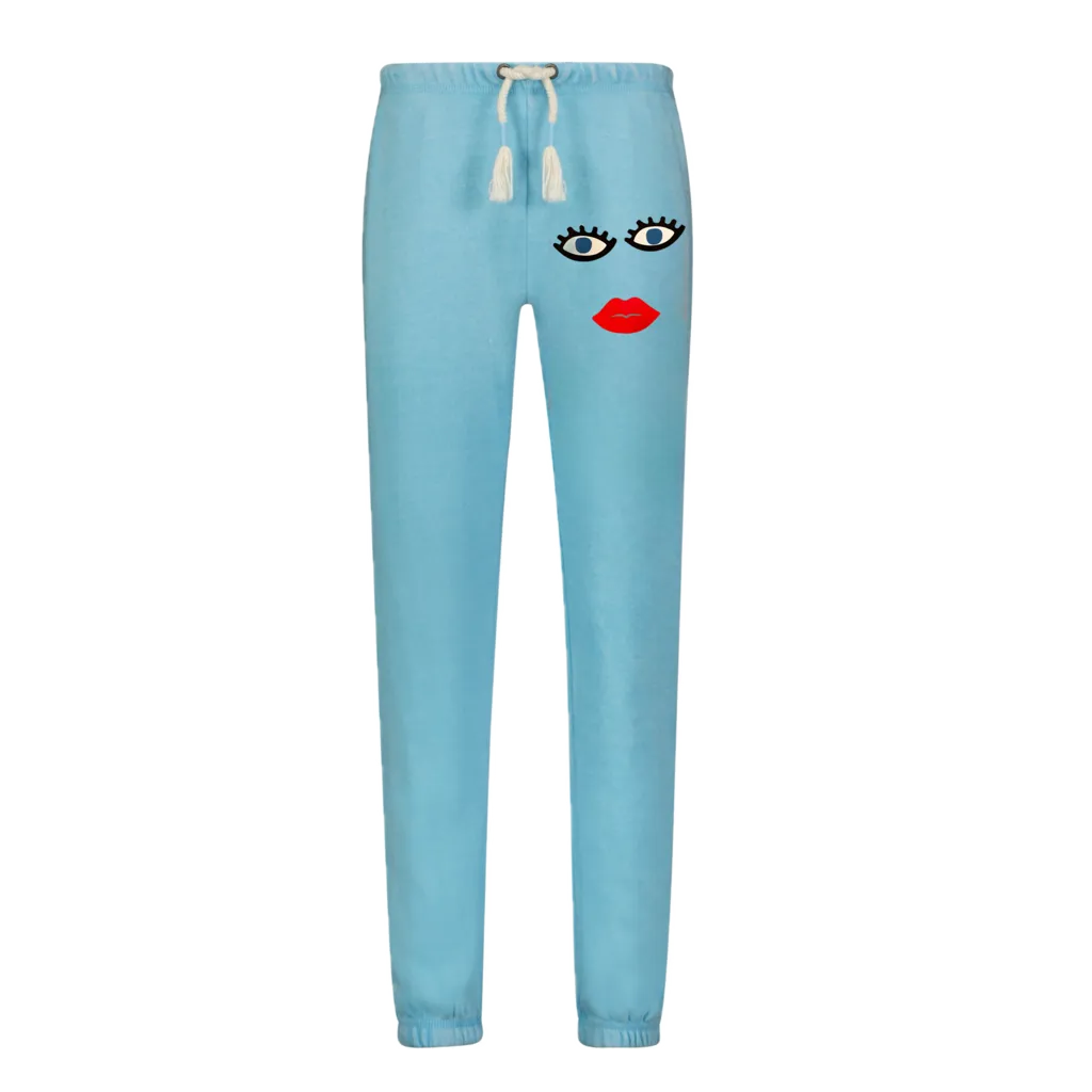 Eyes & Lips Blue Sweatpants