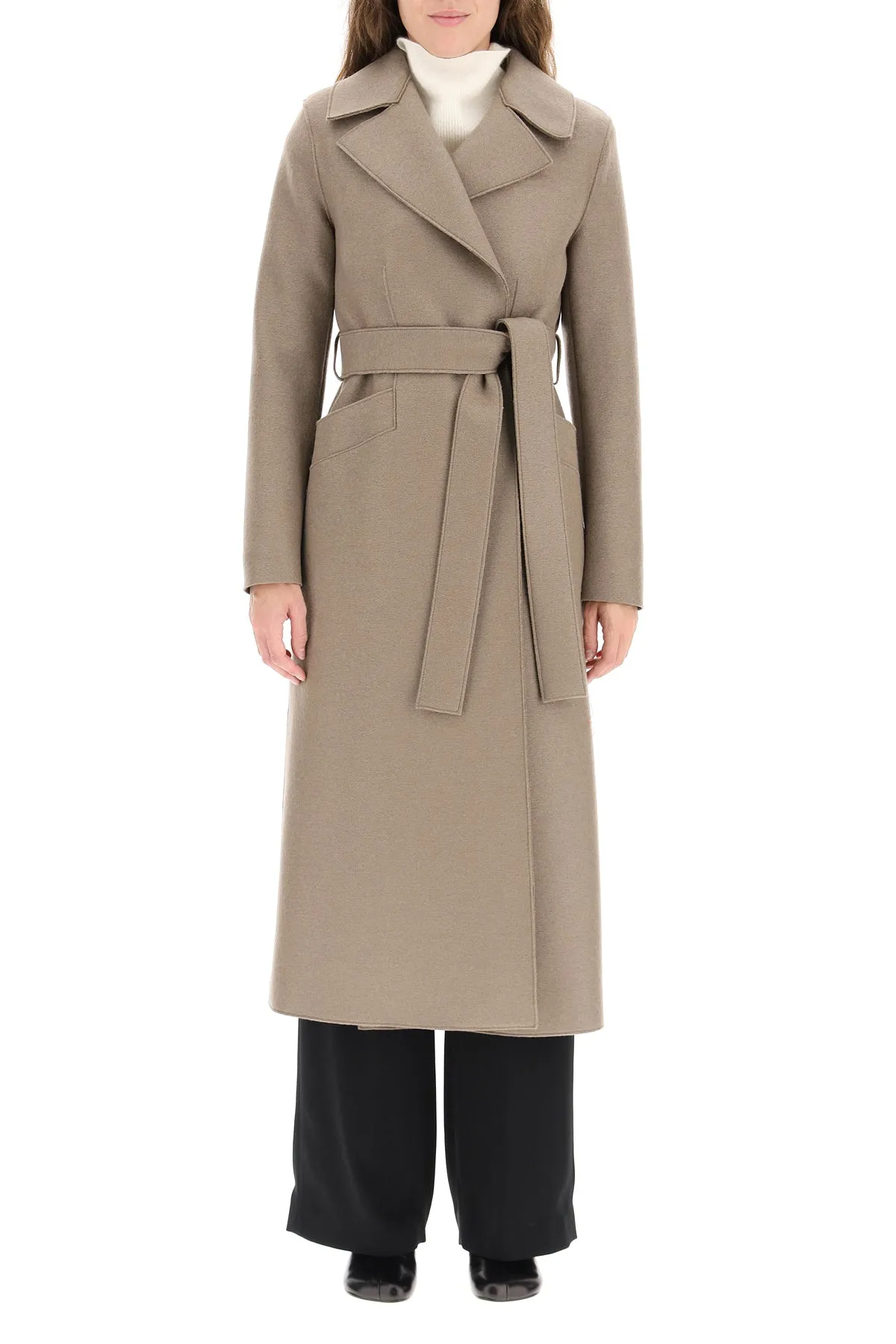 Harris Wharf London long pressed wool coat