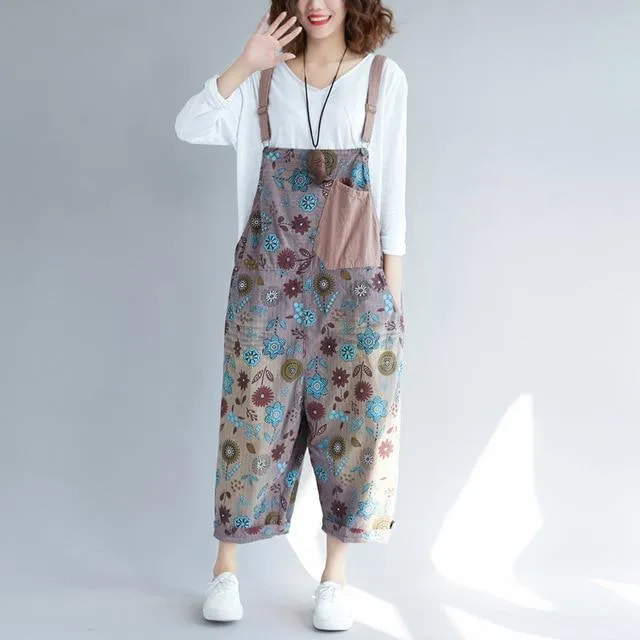 Hippie Dippie Floral Patchwork Overall