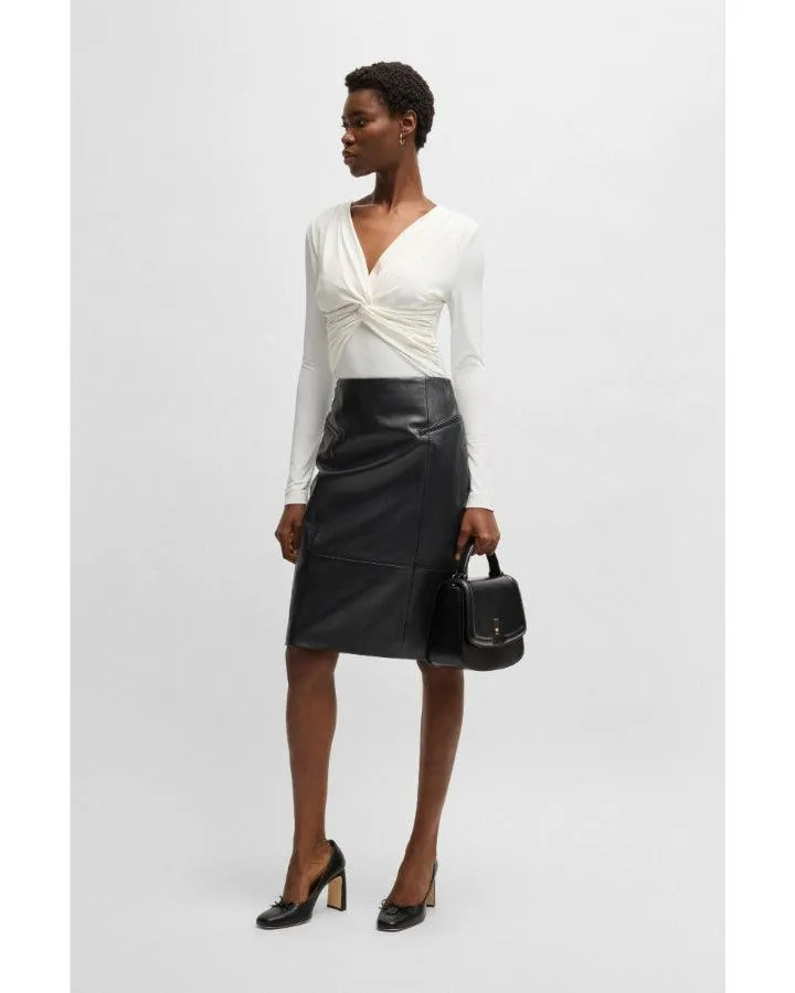 Hugo Boss Sepaco Leather Pencil Skirt