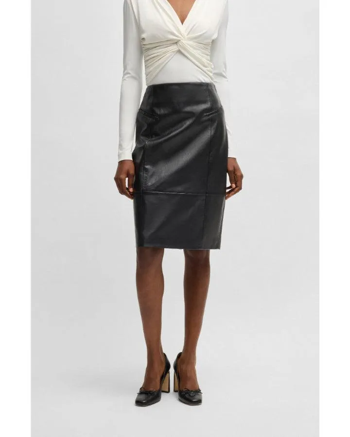 Hugo Boss Sepaco Leather Pencil Skirt