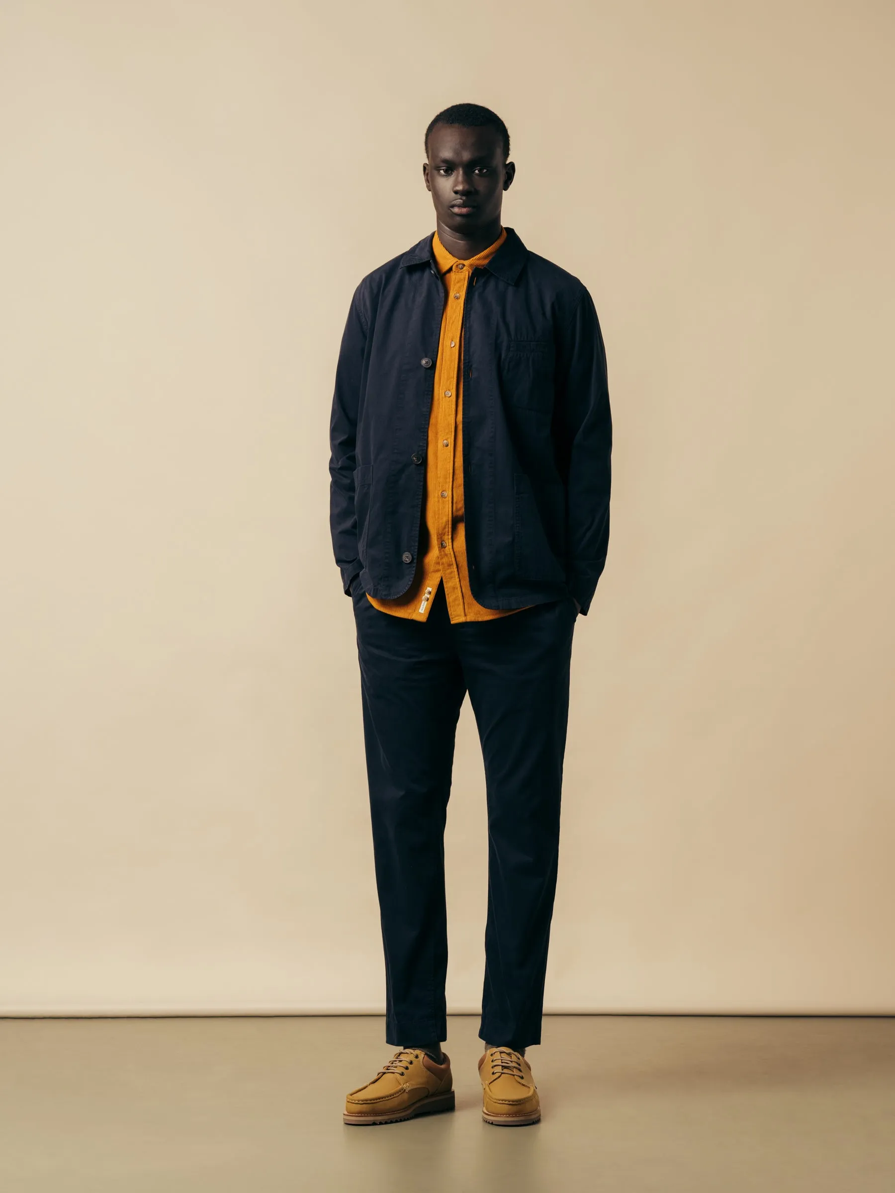 Huntly Jacket In Navy Cotton Twill