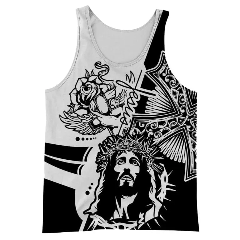 Jesus Christian 3D All Over Printed Shirt, 3D Full Printed Jesus Tank Top Hoodie