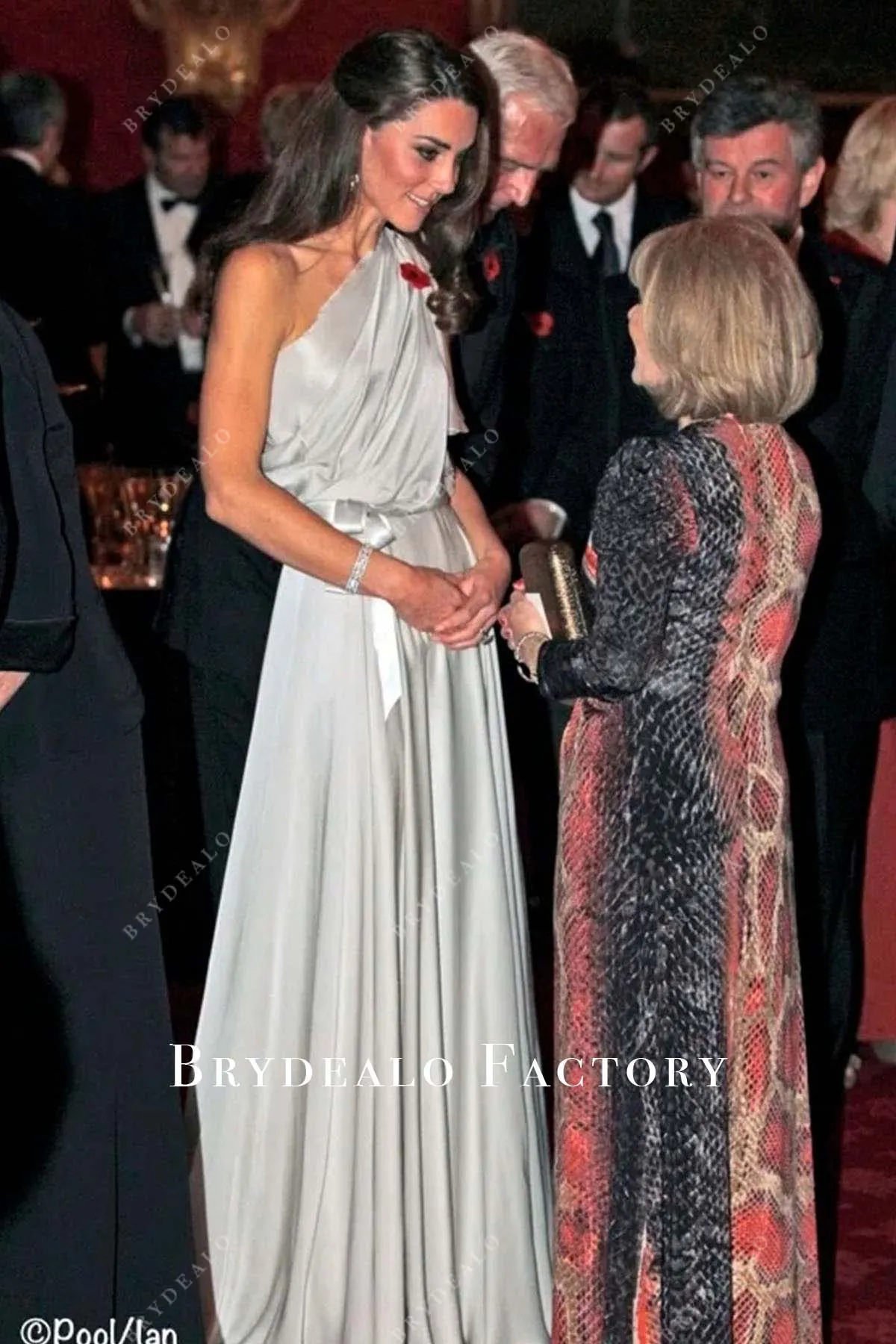 Kate Middleton Silver One Shoulder Dress NMA 2011