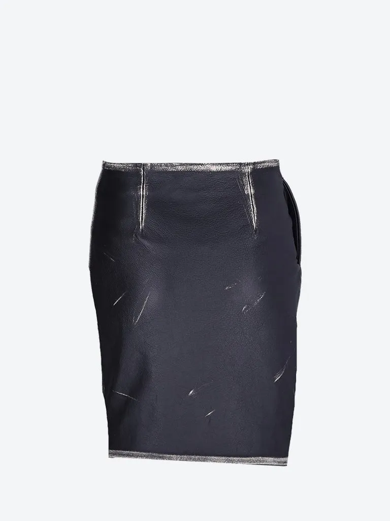 Leather wraparound skirt