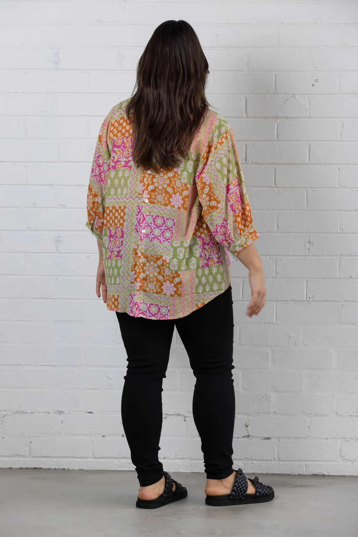 LILY BLOUSE - Multi Orange